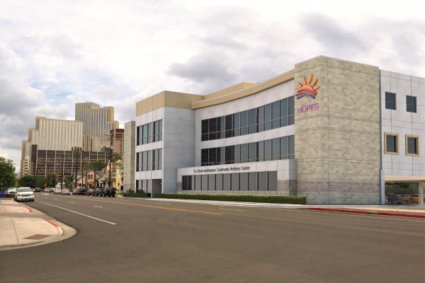 A computer rendering of the Stacie Mathewson Community Wellness Center.
