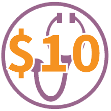 Icon of Stethoscope with Text $10