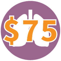 Icon of Lungs with Text $75