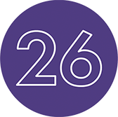 Purple Circle with Number 26